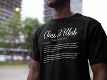 Load image into Gallery viewer, Class_Polish2ptmensdefteewhfonttransparentcloseupmodel.png