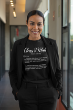 Load image into Gallery viewer, Class_Polish2ptwomensdefblkteesmilingmodelinblazer.png