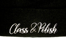 Load image into Gallery viewer, Class &amp; Polish Signature Script Beanie - Black (Side embroider)
